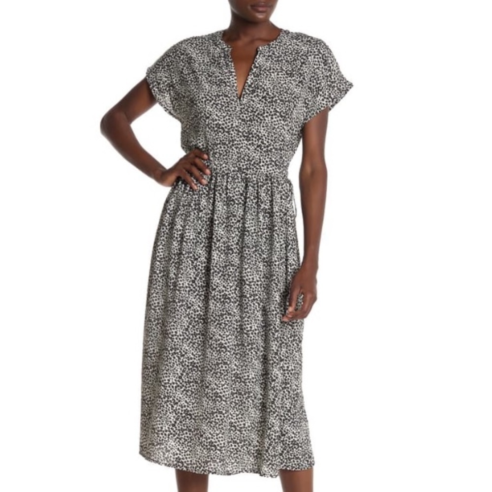 Mello Day Nordstrom NEW w/ Tags Notch Neck Cinched Waist Midi Dress